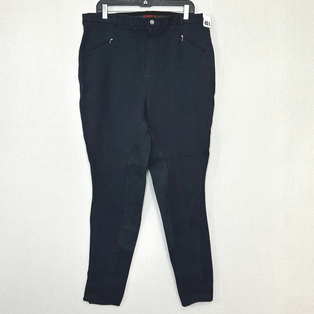 VTG Tuff Rider Mens Full Seat Breeches 40L Black Riding Equestrian Deadstock